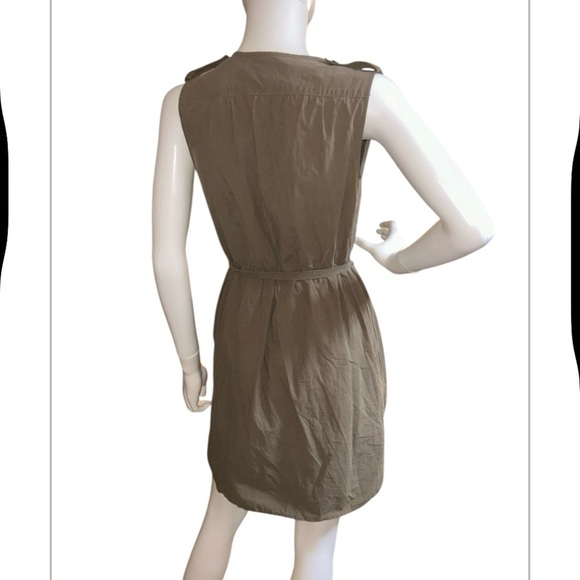 LOFT sleeveless, knee-length dress in a muted green or khaki color.size 2/XS - Picture 5 of 7
